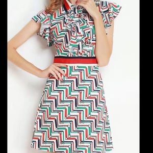 Multicolored Short Sleeve Pencil Dress
